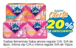 Merza Saba toallas femeninas amore regular intimac clip oferta