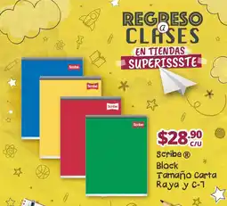 SuperISSSTE Scribe block tamaño carta raya y c-1 oferta