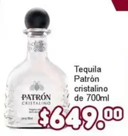 Merza Tequila Patrón cristalino oferta