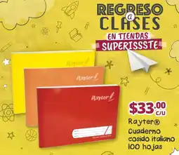 SuperISSSTE Rayter Cuaderno cosido italiano oferta