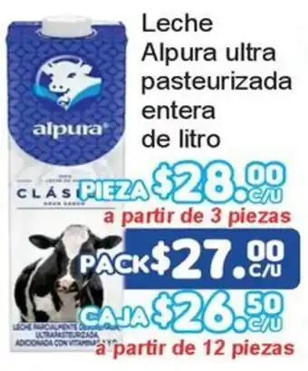 Alpura leche ultra pasteurizada entera de litro