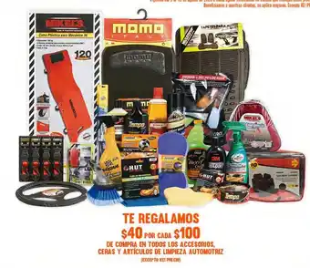 Accesorios, ceras y artículos de limpieza automotriz