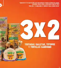 La Comer Sanissimo tostadas galletas totopos y tortillas oferta