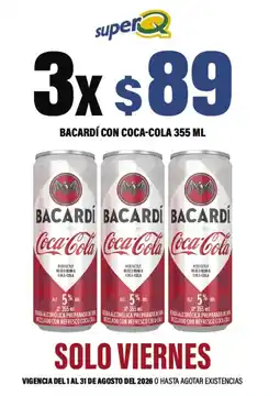 Super Q Bacardí con coca-cola oferta
