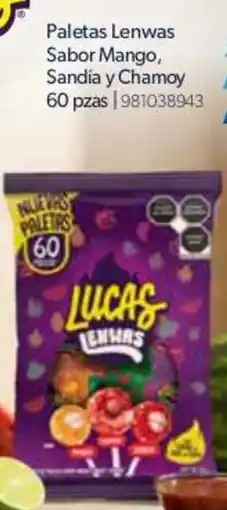Sam's Club Lucas Paletas Lenwas Sabor Mango, Sandía y Chamoy oferta