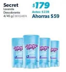 Sam's Club Secret Lavanda Desodorante oferta