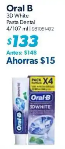 Sam's Club Oral B 3D White Pasta Dental oferta