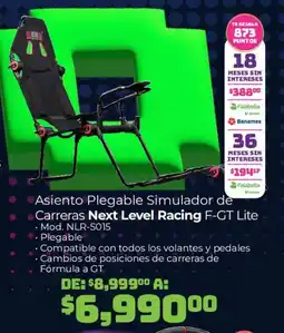 Soriana Híper Next level racing asiento plegable simulador de carreras f-gt lite oferta