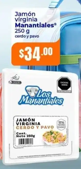 Tiendas Neto Los manantiales jamón virginia cerdo y pavo oferta