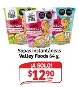 Soriana Mercado Valley Foods Sopas instantáneas oferta