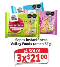 Soriana Mercado Valley Foods sopas instantáneas ramen oferta