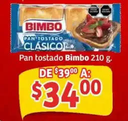 Soriana Mercado Bimbo pan tostado clasico oferta