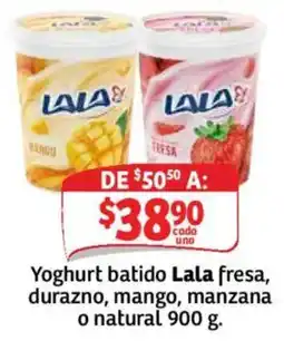 Soriana Mercado Lala yoghurt batido fresa, durazno, mango, manzana o natural oferta