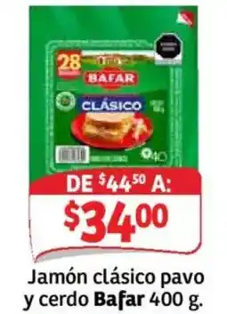 Soriana Mercado Bafar jamón clásico pavo y cerdo oferta