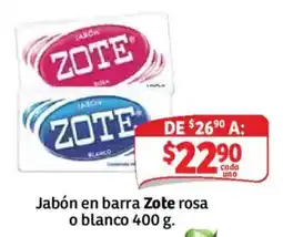 Soriana Mercado Jabón en barra Zote rosa o blanco oferta