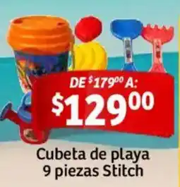 Soriana Mercado Cubeta de playa 9 piezas Stitch oferta