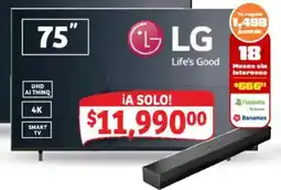 Soriana Mercado Lg smart tv 75" oferta