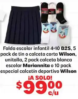Soriana Mercado Wilson falda escolar infantil 4-10 B2S oferta
