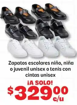 Soriana Mercado Zapatos escolares niño, niña o juvenil unisex o tenis con cintas unisex oferta