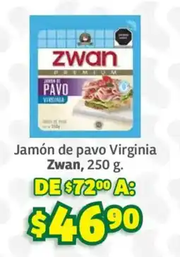 Soriana Súper Zwan jamón de pavo virginia oferta