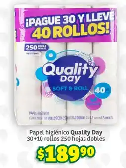 Soriana Súper Quality Day papel higiénico oferta