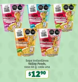 Soriana Súper Valley Foods sopa instantánea oferta