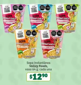 Soriana Súper Valley Foods sopa instantánea oferta