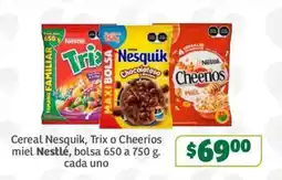 Soriana Súper Cereal nesquik, trix o cheerios miel nestlé oferta