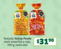 Soriana Súper Tostada Valley Foods maíz amarilla o roja oferta