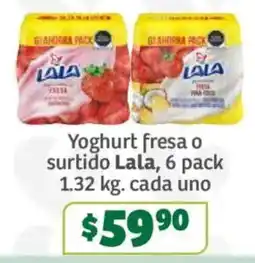 Soriana Súper Lala yoghurt fresa o surtido oferta