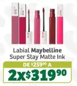Soriana Súper Maybelline labial super stay matte ink oferta
