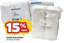 Smart & Final Sr Foods variedad de desechables oferta