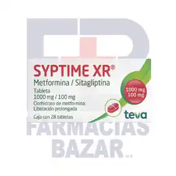 Farmacias Bazar SYPTIME XR 1000/100MG 28 TABLETAS LIBERACION PROLONGADA oferta