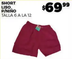Merco Short Liso P/Niño oferta