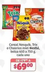 Soriana Híper Nestlé - cereal nesquik, trix o cheerios oferta
