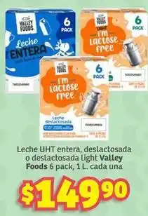 Soriana Híper Valley foods - leche uht entera, deslactosada o deslactosada light oferta