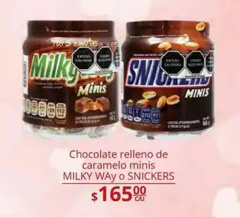 La Comer Chocolate relleno de caramelo minis milky way o snickers oferta