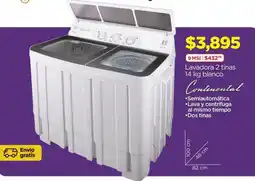 Chedraui Continental lavadora 2 tin oferta