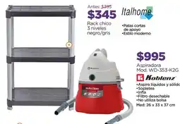 Chedraui Italhome Rack chico 3 niveles negro/gris oferta