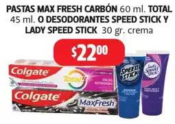 Farmacias Guadalajara Colgate pastas max fresh carbón total lady speed stick oferta