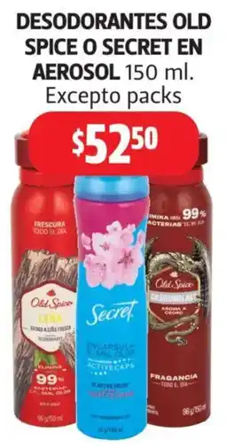 Farmacias Guadalajara Old Spice o Secret oferta