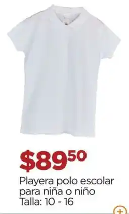 Chedraui Playera polo escolar para niña o niño oferta