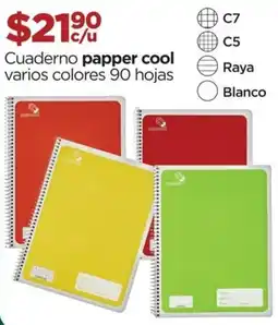 Chedraui Papper Cool cuaderno oferta