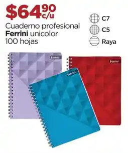Chedraui Ferrini cuaderno profesional unicolor oferta