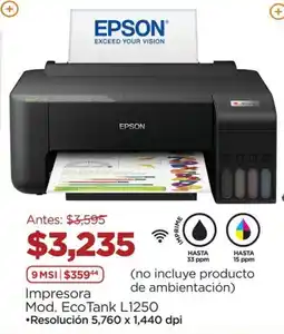 Chedraui Epson EcoTank L1250 impresora oferta
