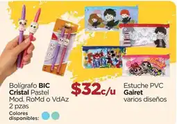 Chedraui Bic cristal bolígrafo pastel o Gairet oferta