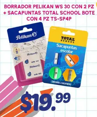 Pelikan borrador + Total School sacapuntas
