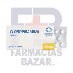Farmacias Bazar CLOROPIRAMINA 25MG 20 TABLETAS SCHOEN oferta