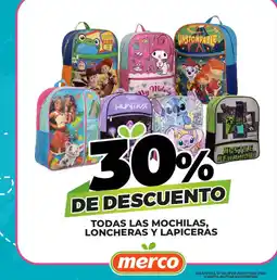Merco merco todas las mochilas loncheras y lapiceras oferta