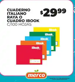 Merco iBook cuaderno italiano raya o cuadro oferta